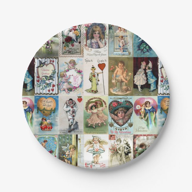 Vintage Valentine Paper Plate (Front)