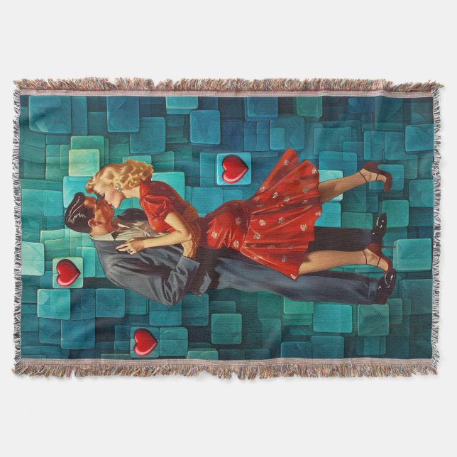 VINTAGE VALENTINE PASSION THROW BLANKET (Front)