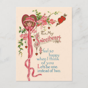 Vintage Valentine Poem Holiday Postcard