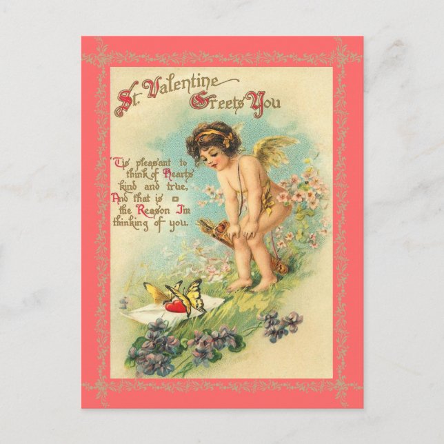 Vintage Valentine Postcard (Front)