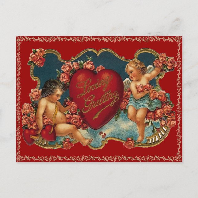 Vintage Valentine Postcard (Front)