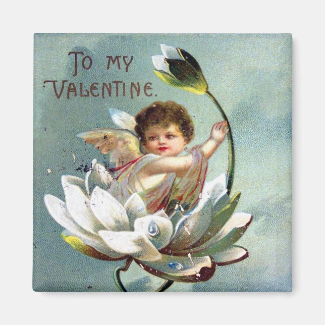Vintage Valentine Postcard Magnet (Front)