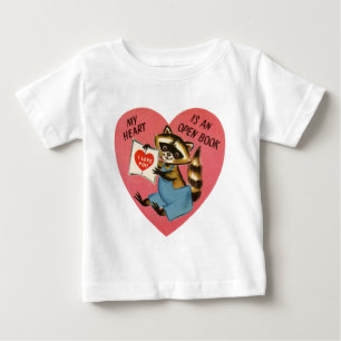 Vintage Valentine Raccoon Baby T-Shirt