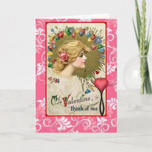 Vintage Valentine Red Schmucker carry your heart Holiday Card