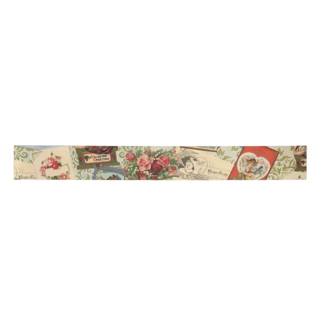 Vintage Valentine Ribbon Satin Ribbon (Front)
