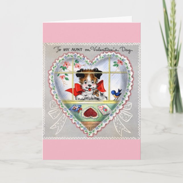 Vintage Valentine - To My Aunt, Holiday Card (Front)