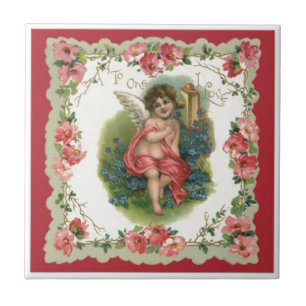 Vintage Valentine Victorian Angel Tile