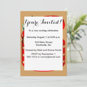 Vintage Valentine White Kitten in Red Heart Box Invitation