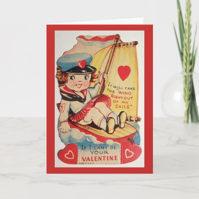 Vintage Valentine - Wind in My Sails, Holiday Card (Front)