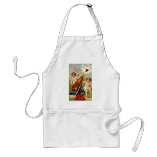 Vintage Valentine with Heart Cannon Standard Apron