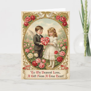 Vintage Valentines Angel Love Card