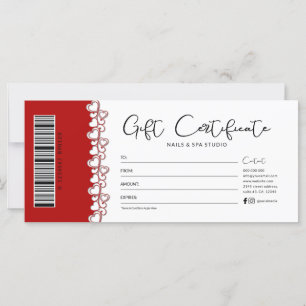Vintage Valentine's Business Gift Certificate Card