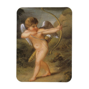 Vintage Valentines Day, Bow and Arrow Cupid Forest Magnet