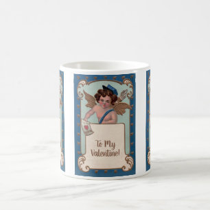 Vintage Valentine's Day, Cherub with Love Letters Coffee Mug