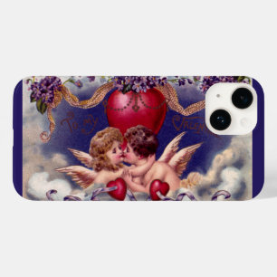 Vintage Valentine's Day, Cherubs Hug in Clouds Case-Mate iPhone 14 Case