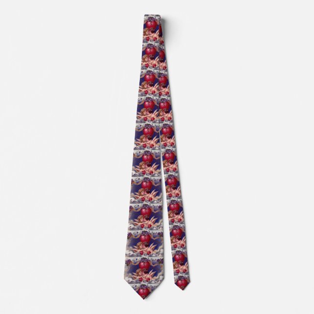 Vintage Valentine's Day, Cherubs Hug in Clouds Tie (Front)