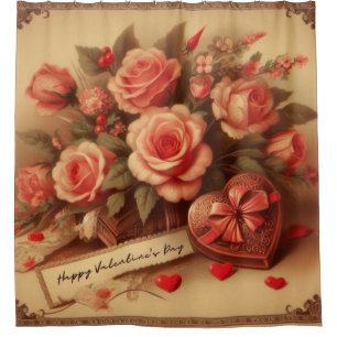 Vintage Valentine's Day Chocolates and Flowers