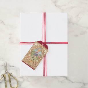 Vintage Valentine's Day, Cute Boy in the Meadow Gift Tags