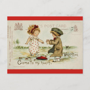 Vintage Valentines Day Cute Kids Postcard