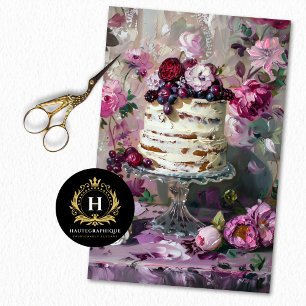 Vintage Valentines Day Floral Wedding Cake  Tissue Paper