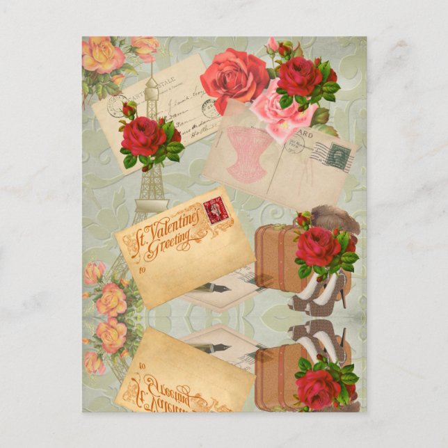 Vintage Valentine's Day Holiday Postcard (Front)