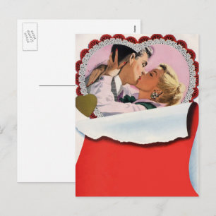 Vintage Valentine's Day Newlyweds Love and Romance Holiday Postcard