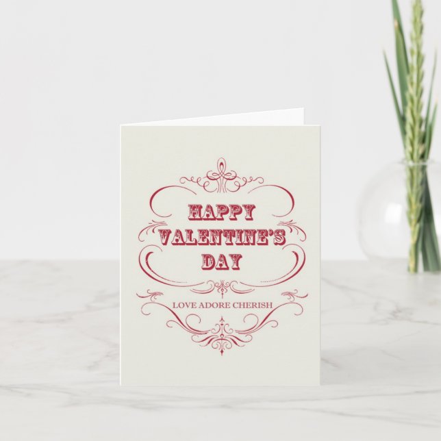 Vintage Valentine's Day notecard (Front)