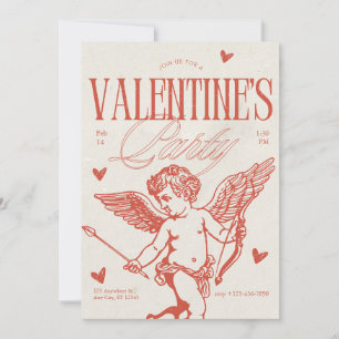 Vintage Valentine's Day Party Card
