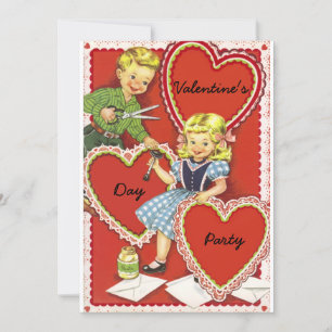Vintage Valentines Day Party Invitation