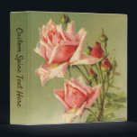Vintage Valentine's Day Pink Victorian Garden Rose Binder<br><div class="desc">Vintage illustration love and romance floral Victorian Valentine's Day design with several pink garden rose flowers in bloom.</div>