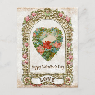 Vintage valentines day  postcard