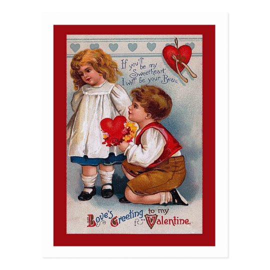 Vintage Valentine's Day Postcard , old-fashioned