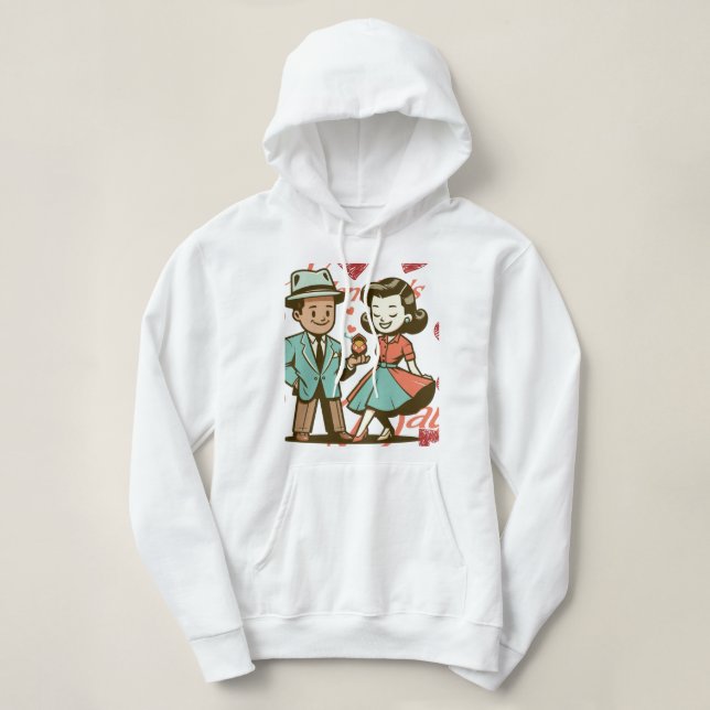 "Vintage Valentine's Day Proposal" Hoodie (Design Front)