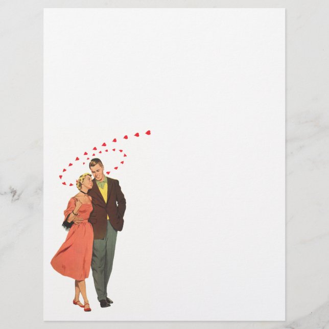 Vintage Valentine's Day, Romantic Floating Hearts (Front)