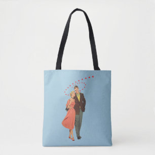 Vintage Valentine's Day, Romantic Floating Hearts Tote Bag