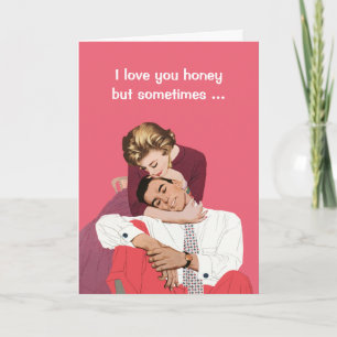 Vintage Valentine's Day Romantic Newlyweds in Pink Holiday Card