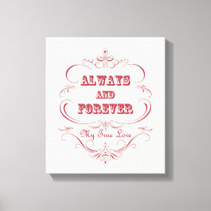 Vintage Valentine's Day stretched canvas Print