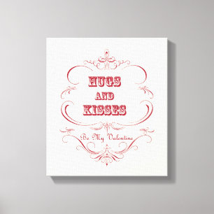 Vintage Valentine's Day stretched canvas Print