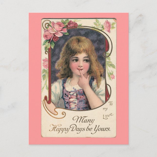 Vintage Valentine's Day To My Love Postcard (Front)