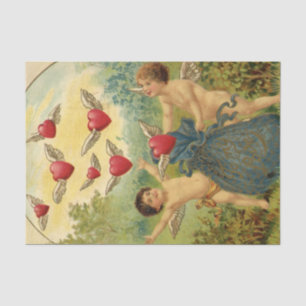 Vintage Valentine's Day, Victorian Cherubs Hearts Tissue Paper