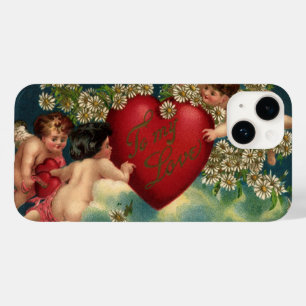 Vintage Valentines Day Victorian Cherubs in Heaven Case-Mate iPhone 14 Case