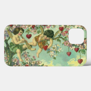 Vintage Valentines Day Victorian Cupids Heart Tree iPhone 13 Case