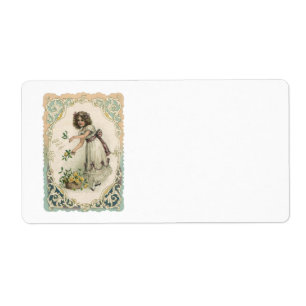 Vintage Valentine's Day, Victorian Girl with Roses