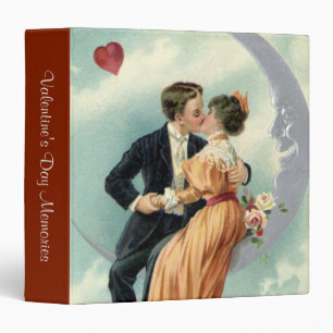 Vintage Valentine's Day Victorian Kiss on the Moon Binder