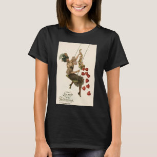 Vintage Valentine's Day, Victorian Lady on a Swing T-Shirt