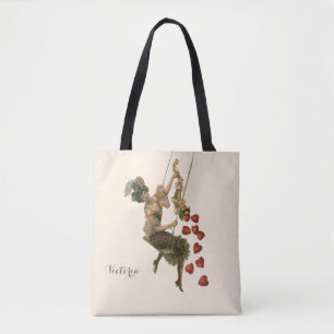 Vintage Valentine's Day, Victorian Lady on a Swing Tote Bag