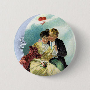 Vintage Valentine's Day Victorian Love and Romance 2 Inch Round Button