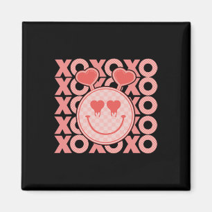 Vintage Valentine's Day Xoxo Hearts Happy Face Val Magnet