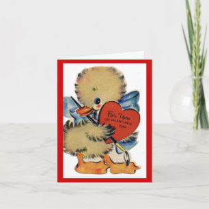 Vintage Valentine's Duck Note Card