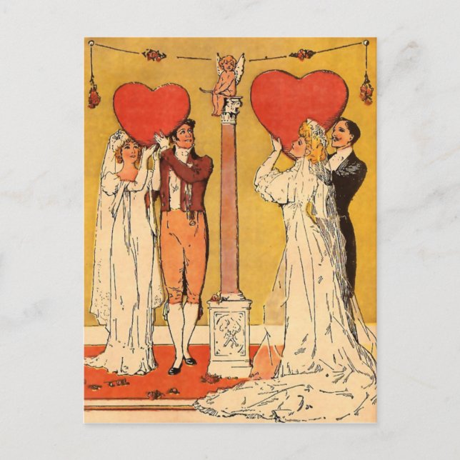 Vintage Valentines Holiday Postcard (Front)